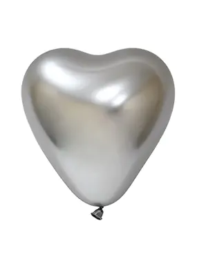 12" Krom Silver Heart Shaped Balloon